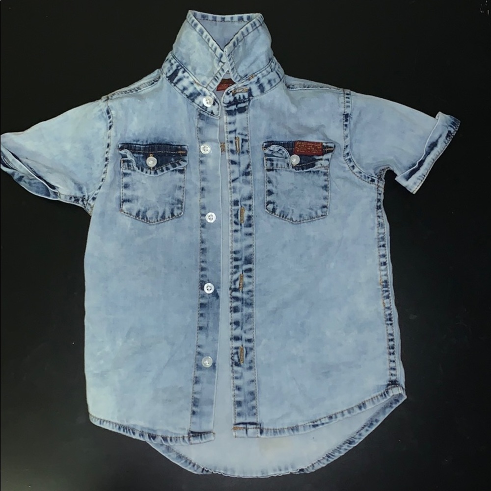 Navy blue button down shirt